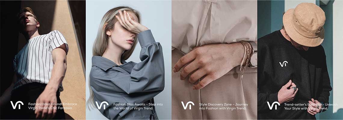 Clothing showcase for virsin trend barand