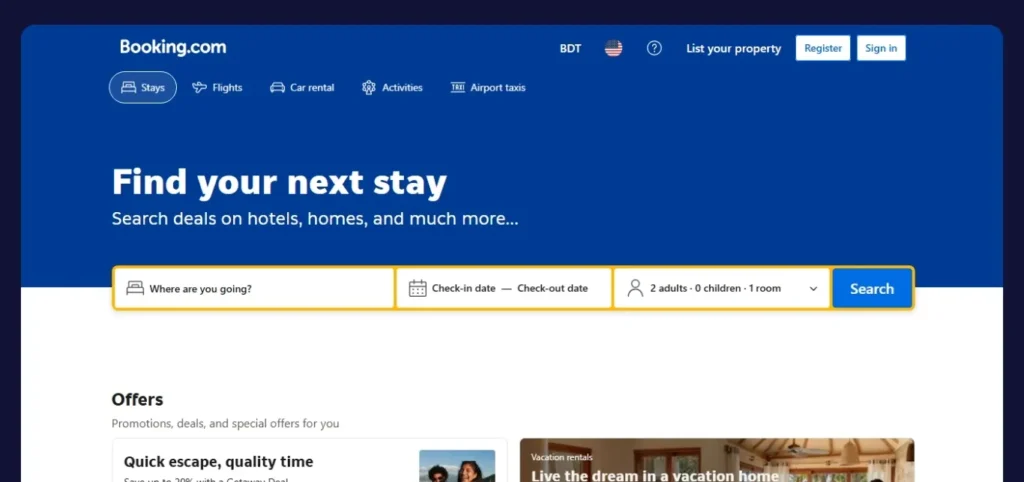 ১১। বুকিং সাইট (Booking Site)